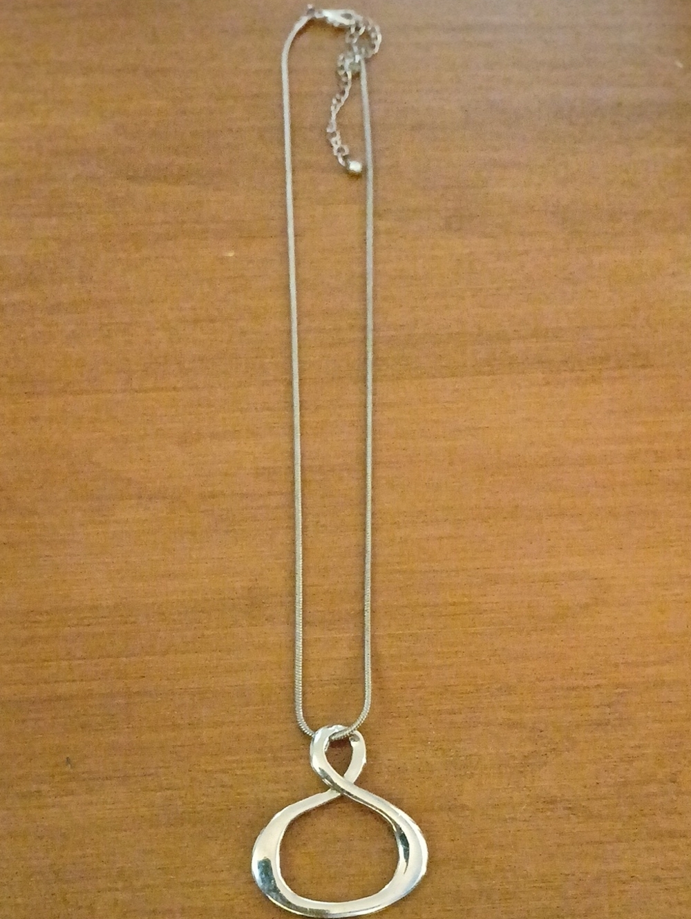 Silver Toned Infinity Loop Pendant Necklace - Women Jewelry